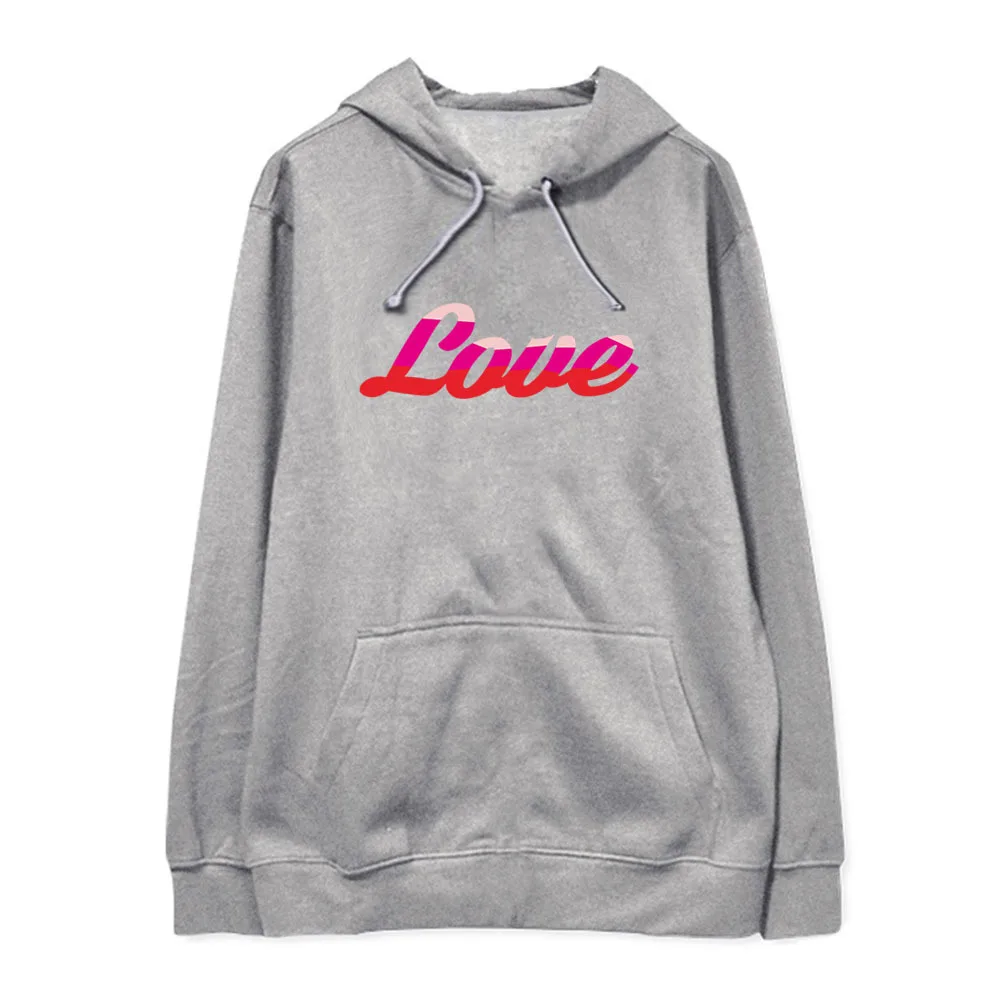 Kpop LOVE/хлопковый костюм с капюшоном толстовки и длинными рукавами флисовая