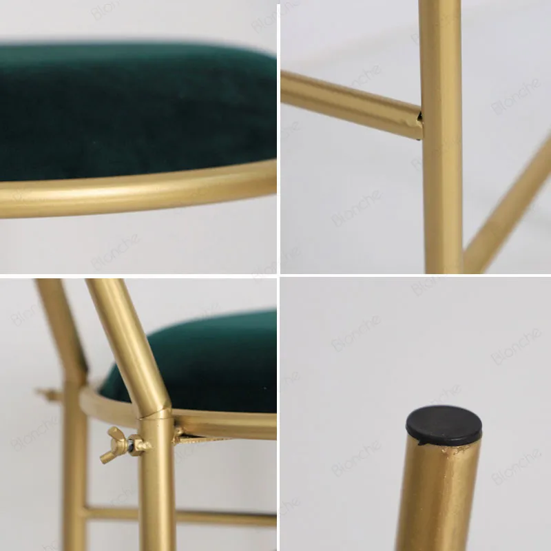 Скандинавские Бабочки металлические обеденные стулья Золотой бар туалетный