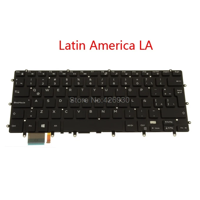 Клавиатура для ноутбука DELL для XPS 15 9550 9560 5510 5520 7568 с подсветкой Великобритания Французский FR Турецкий TR Таиланд TI латинская LA