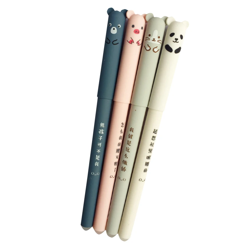 4 шт./лот 0 35 мм Корейская Милая гелевая ручка в виде свиньи панды пластиковая для