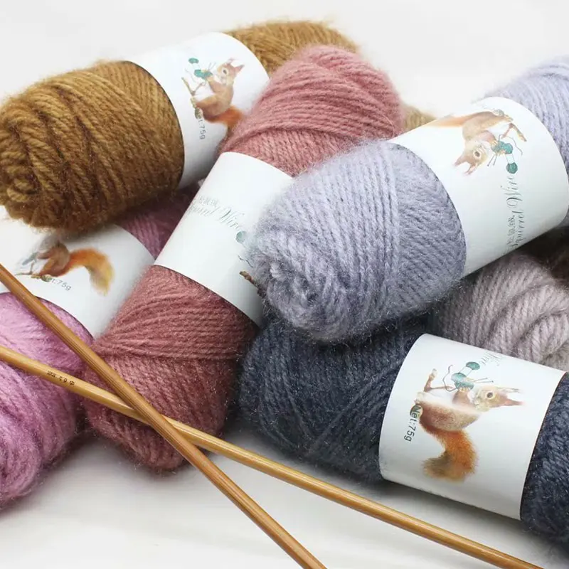 75 г Мягкая теплая белка кашемировая пряжа для ручного вязания Шерстяные нитки