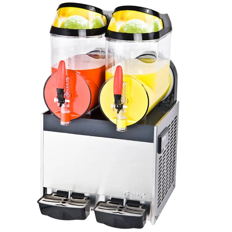 

LXRJ-10L*2 Double Tank fruit juice container Stainless Steel Drink Iced granita crushed ice machine slush machine 1pc