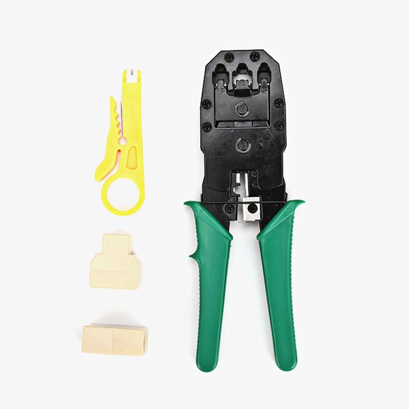 

Network Repair Tool Kit RJ45 RJ11 RJ12 CAT5 CAT5E Cable Tester Stripping Plier Crimp Crimper Set