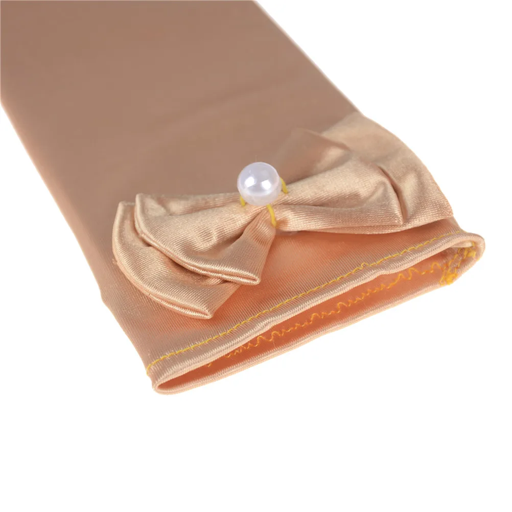 Accesorios de Cosplay de princesa para ni&ntilde;a, disfraz de sat&eacute;n para beb&eacute;, guantes con lazo, suministros para fiesta de princesa, regalo de cumplea&ntilde;os-4