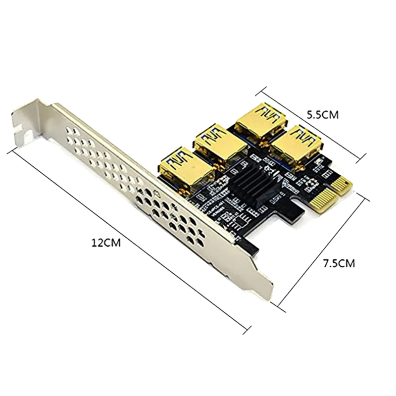 NEW-4Pcs PCI Express 1X для 16X Riser 009S адаптер карты PCIE 1 до 4 Слот Порты и разъёмы для портативного адаптера для BTC Майнер биткоинов добычи полезных ископ... от AliExpress RU&CIS NEW