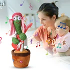 Электронная плюшевая кукла, вязаная пение, танцы, кактус, скручивание, повторный разговор, забавный развивающий настольный декор, детская игрушка