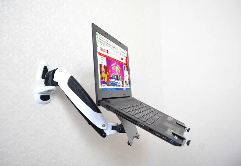 

Gas Spring Wall Mount Laptop Holder Arm Aluminum Alloy Full Motion 10-17 inch Laptop Mount Stand Lapdesk GM111W-LDM