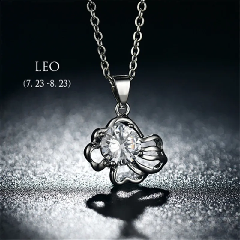 Женское Ожерелье со знаками Зодиака серебряного цвета с 12 созвездиями |