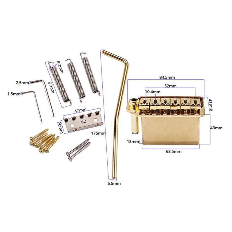 

for ST Electric Guitar Tremolo System Brass Bridge + Saddles Guitar Tremolo Bridge Accessories
