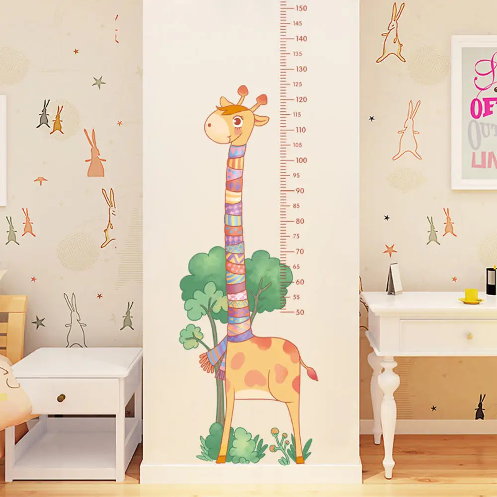 

Kids Height Chart Wall Sticker Decor Cartoon Giraffe Height Ruler Wall Stickers Home Room Decoration Wall Art Sticker