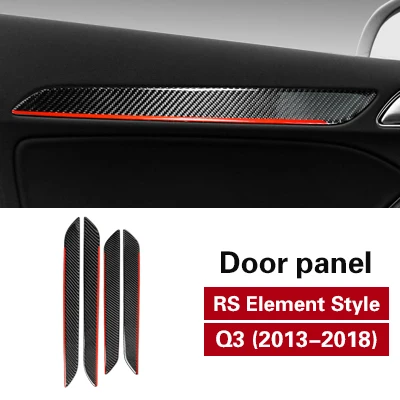 RS Element Style Автомобильный Интерьер Литье из углеродного волокна двери декоративный кожух Copilot панель приборной панели авто стикер автомобиль Стайлинг для Audi Q3 2013 - Название цвета: RS Element Style