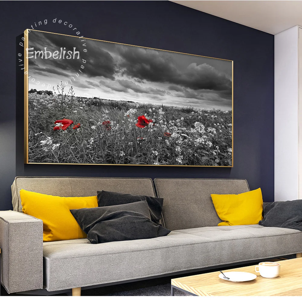 

1 Pieces Large Artworks For Living Room Modern Home Decor Wall Art Pictures People In Field HD Print On Canvas Oil Paintings