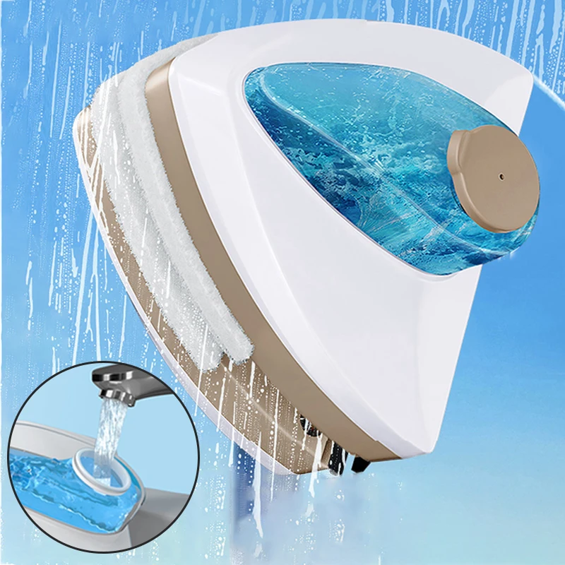 Herramienta de limpieza de ventanas de vidrio magn&eacute;tico, limpiador de ventanas especial para el hogar, descarga autom&aacute;tica de agua, doble capa, novedad de 2021-0
