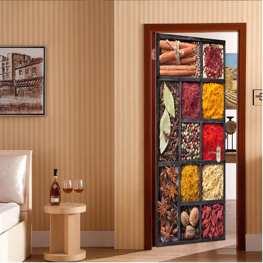 

3D creative seasoning box door stickers wall stickers self-adhesive waterproof removable