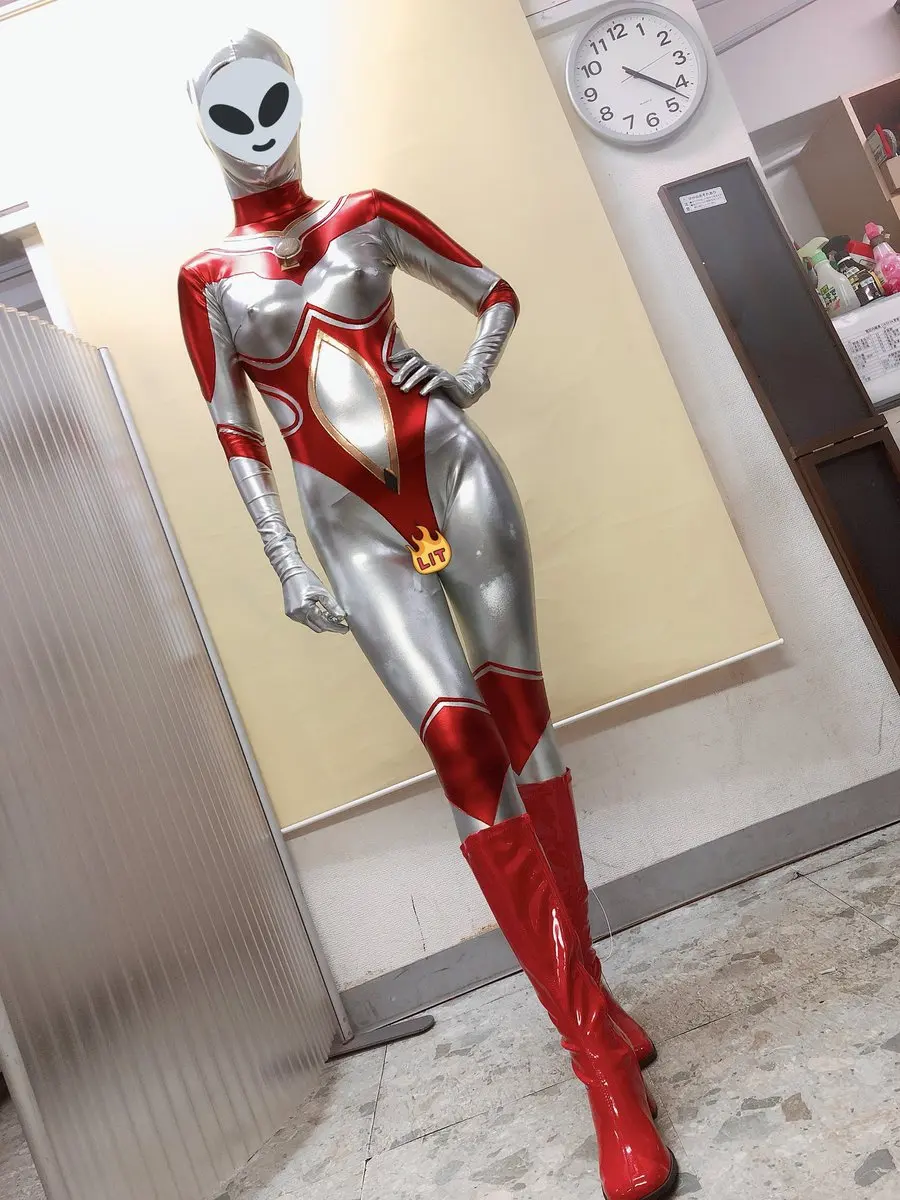 Женский костюм для косплея UltraWoman Блестящий Комбинезон зентай женский комбинезон