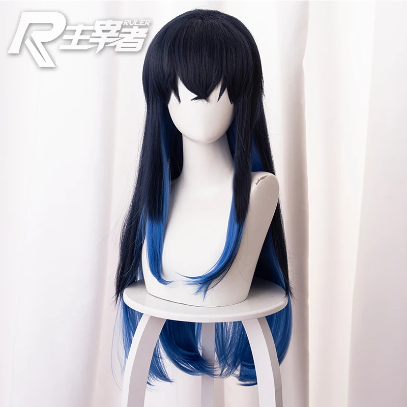 

Парики Pop! Рассекающий демонов: киметасу No Yaiba Hashibira Inosuk Косплей сексуальный цвет темно-синий градиент сапфир аксессуары для длинных волос