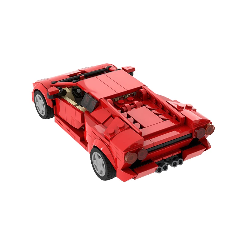 MOC Supercar LP5000 QV-Red Diablo 6.0 Car Building Blocks Kit Countach Hypercar Vehicle Road racing Toys For Children Xmas Gifts | Игрушки и