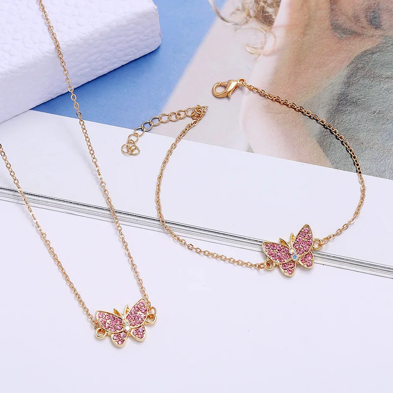 

Браслет с бабочкой и цепочкой на ключицы, в Корейском стиле