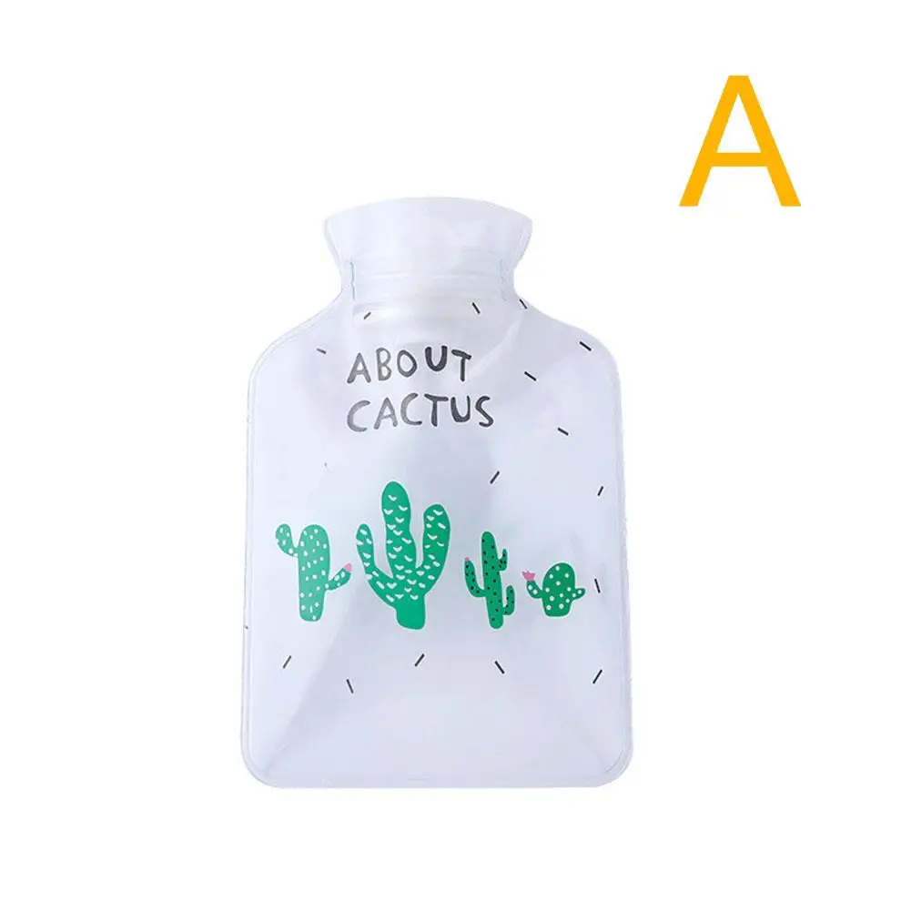 Cactus Мультяшная ручная бутылка для теплой воды Милая Мини Прозрачная грелка маленькая портативная грелка для рук сумка для хранения воды - Цвет: Cactus