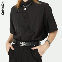design short sleeved shirt mens summer short sleeved solid color shirt m6 ac 2109