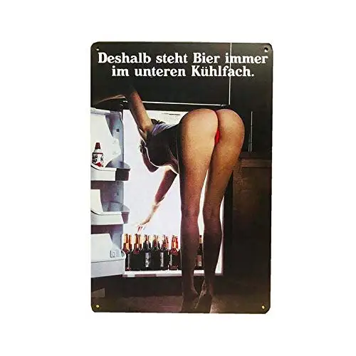 

GEDSING German Beer Girl Tin Sign Pin Up Model Wall Art 8"x12" Man Cave Game Room Garage Home Garage Bar Club Hotel Wal