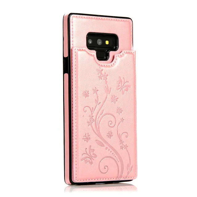 Роскошный кожаный чехол для samsung S9Plus чехол S10Plus Note9 чехол для Note 9 Galaxy S10 S9 S8 Etui для samsung Note 10 Plus чехол S10E - Цвет: Rose Gold Pattern