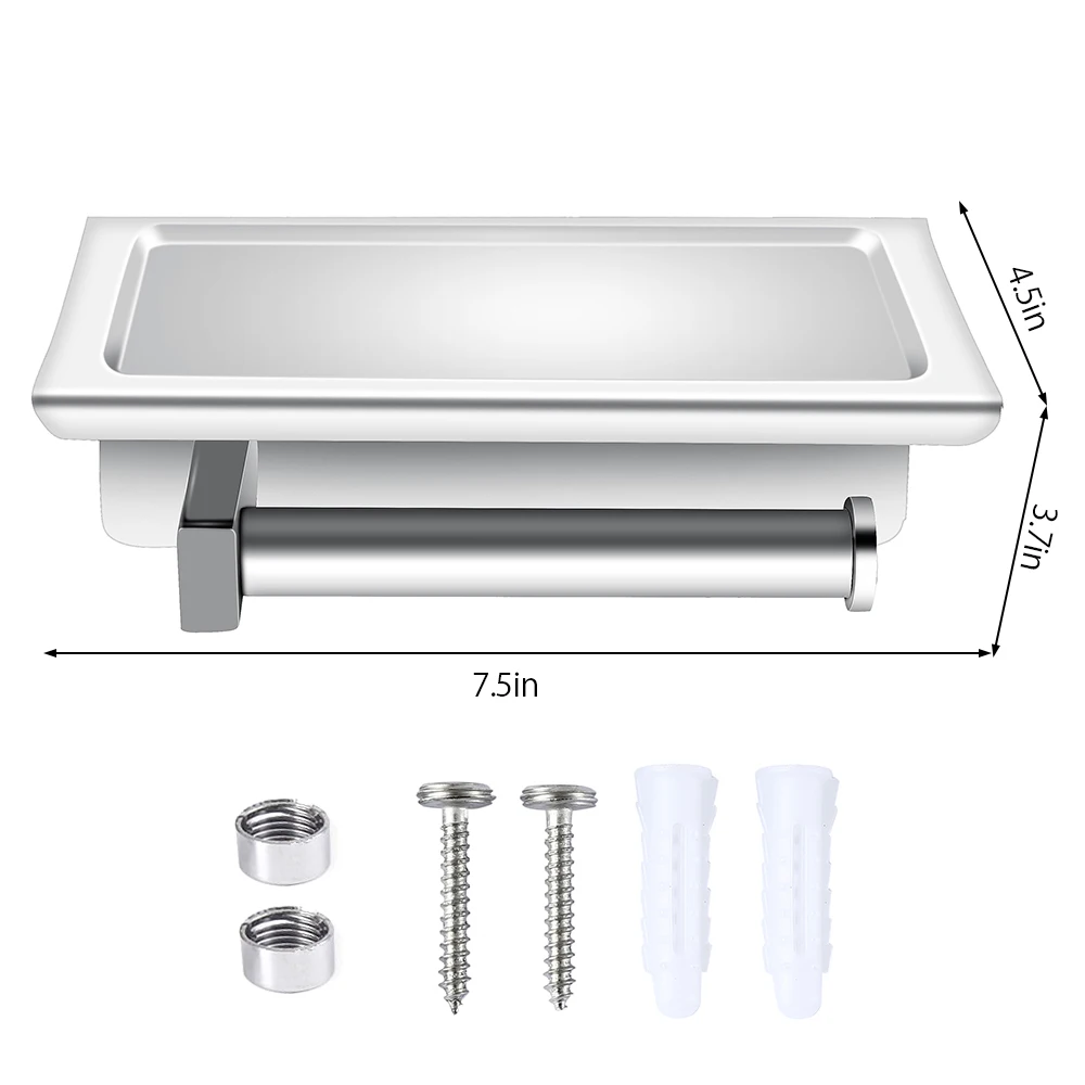 

Bathroom Stainless Steel Toilet Roll Holder Wall Mount WC Paper Phone Holder Tissue Boxes Kitchen Paper Towel Holder