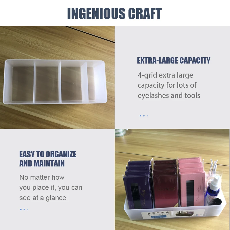 Пластиковый бокс для хранения ресниц DeceMars гнездо наращивания чехол Жесткий