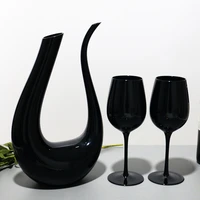 crystal glass goblet creative black u shaped decanter