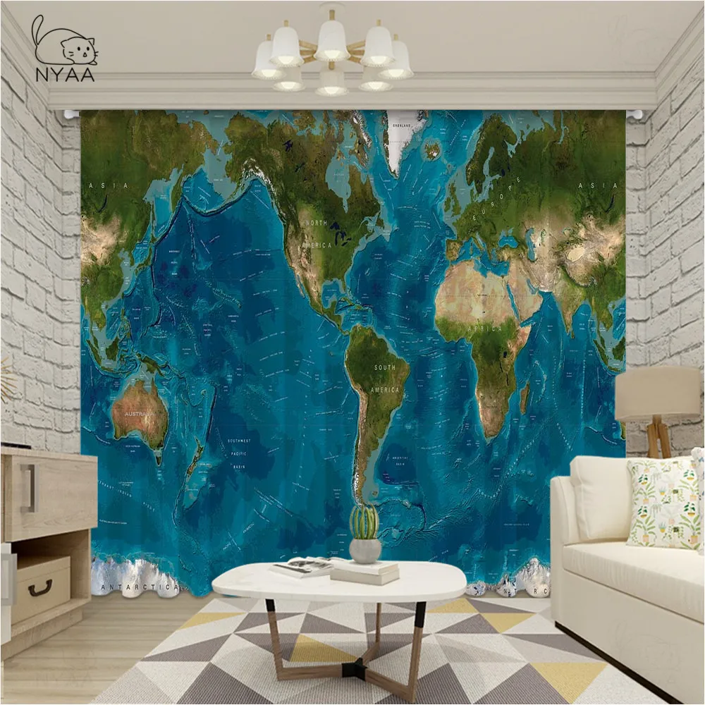 Мировая Настенная карта винтажные морские древние оконные шторы для гостиной