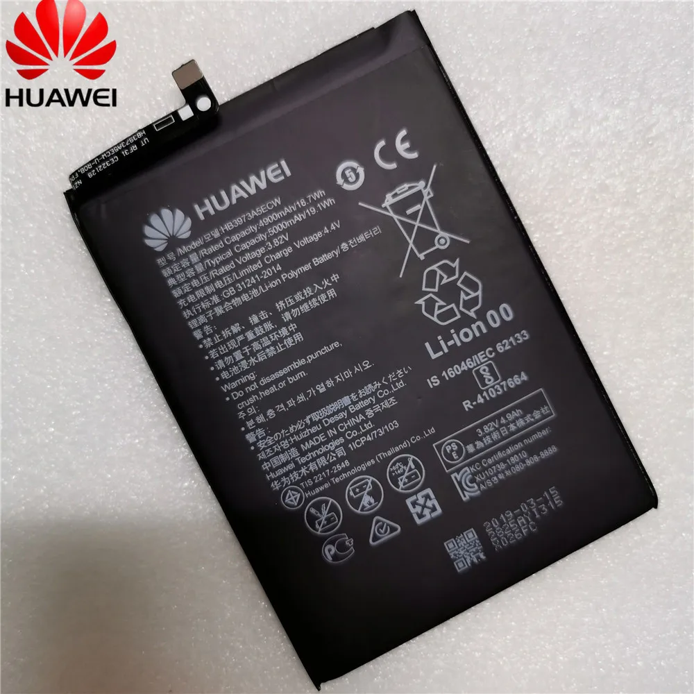 Bater&iacute;a de tel&eacute;fono Huawei HB3973A5ECW Original, 100% mAh, para Huawei Mate 20 X 20X, paquete al por menor, herramientas gratuitas, 5000-3