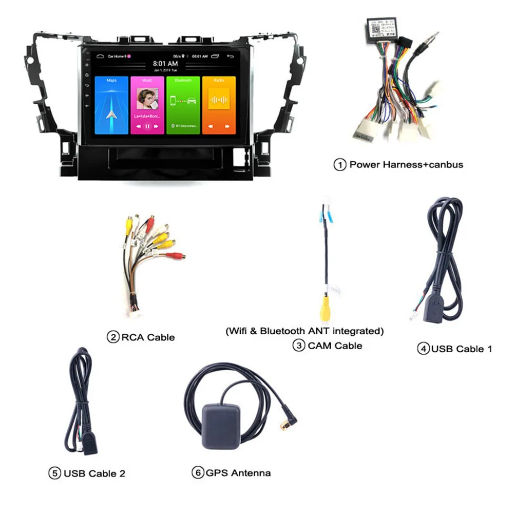 

ACODO 1+16G/1+32G Android 10.0 Car Radio Multimedia Player For Toyota Alphard 2015-2018 Navigation GPS 2 din