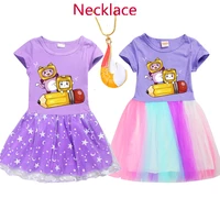 lovely lankybox dresses merch lankybox girls baby kid youth skirt birthday princess dress up dress with a beautiful necklace