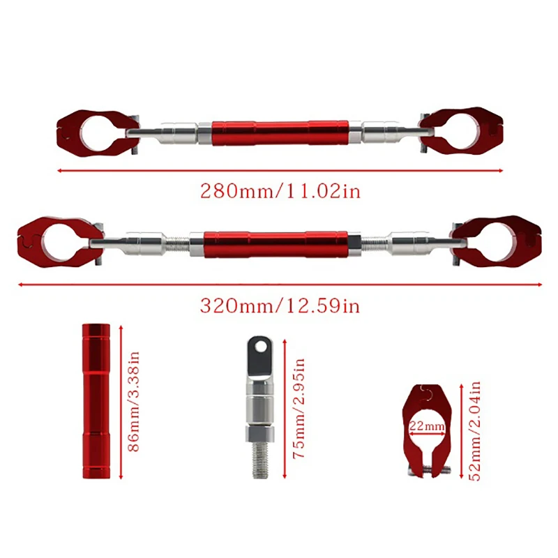 

CNC Aluminum Motorcycle Handlebar Reinforcing Balance CrossBar Strengthen Lever Bar Adjustable Universal