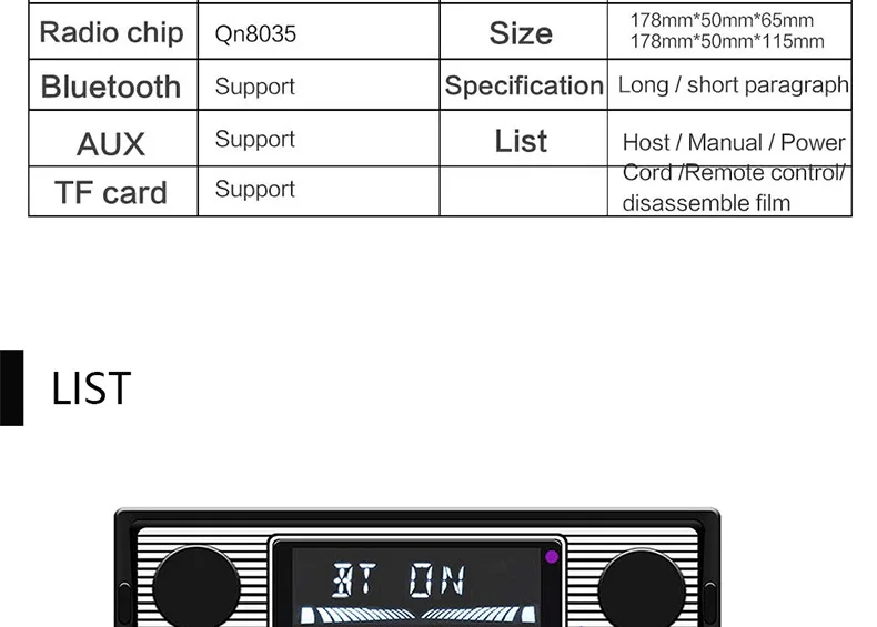 1 Din ISO jack 12 в Bluetooth Автомобильные магнитолы с дистанционным управлением в тире fm-радио AUX SD USB MP3 аудио автомобиля