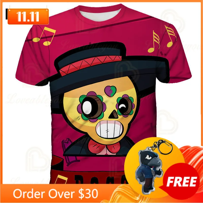 

POCO Shelly 8 To 19 Years Kids T-shirt Shooter Game Leon 3D Printed Tshirt Boys Girls Cartoon T-shirt Tops Teen Clothes