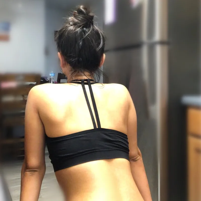 Женский спортивный бюстгальтер для йоги ударопрочный сексуальный с открытой