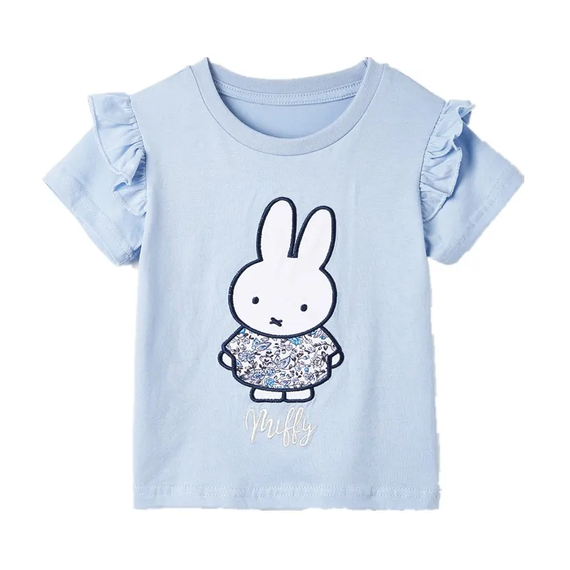 

Malwee Brand New 2021 Summer Baby Top Basic Cartoon Rabbit Printing Embroidery Shirt 100% Cotton Girls Short-Sleeve T-Shirt