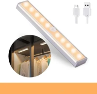 10 led wireless motion sensor cabinet light magnetic stick on usb rechargeable sensor lights for kitchen bedroom closet bathroom