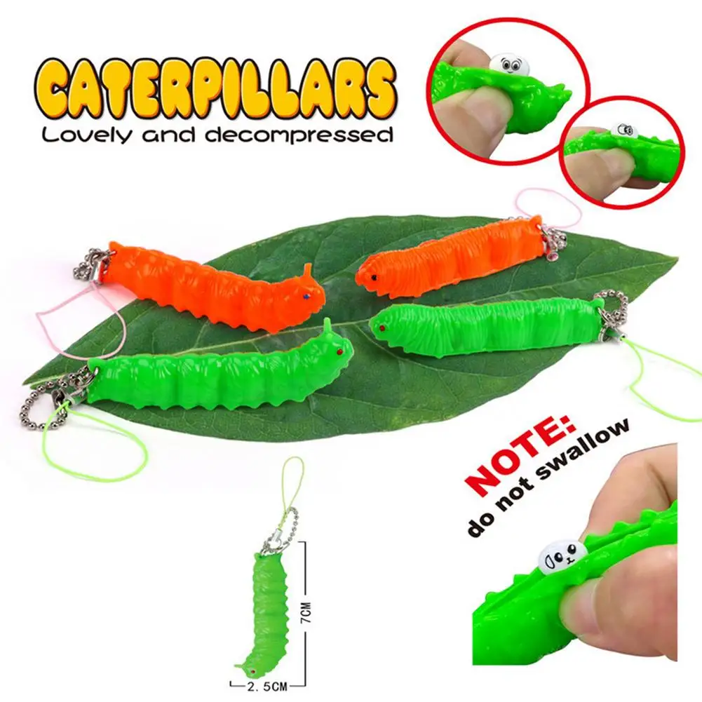 

2021 NewFidget Toys Decompression Caterpillar Toys Squishy Squeeze Caterpillars Keychain Cute Stress Adult Toy Rubber Boys Gift