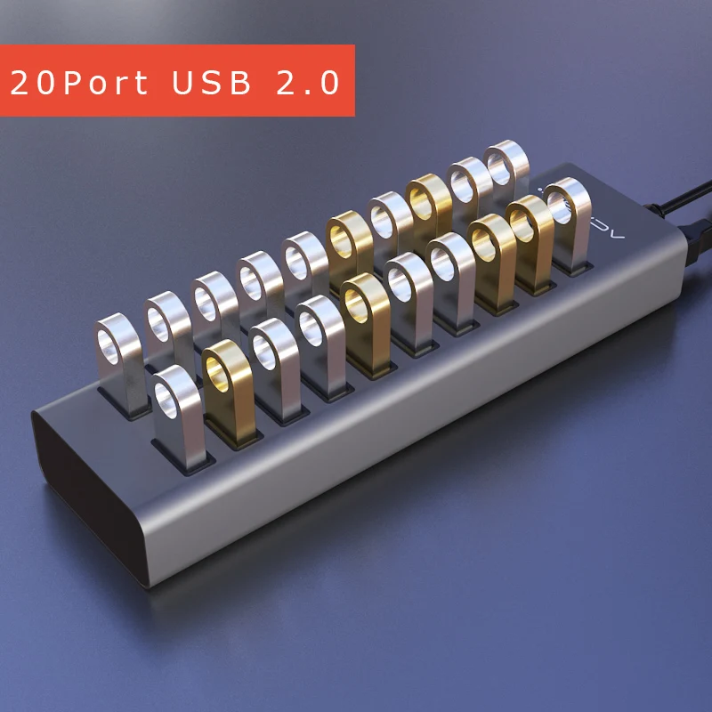 20 портов Мульти USB 2 0 концентратор высокоскоростной передачи данных быстрое