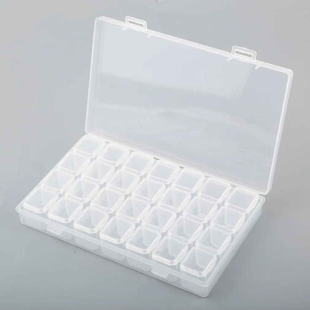 28 слотов Ювелирные изделия с бриллиантами живопись аксессуары коробка Вышивка