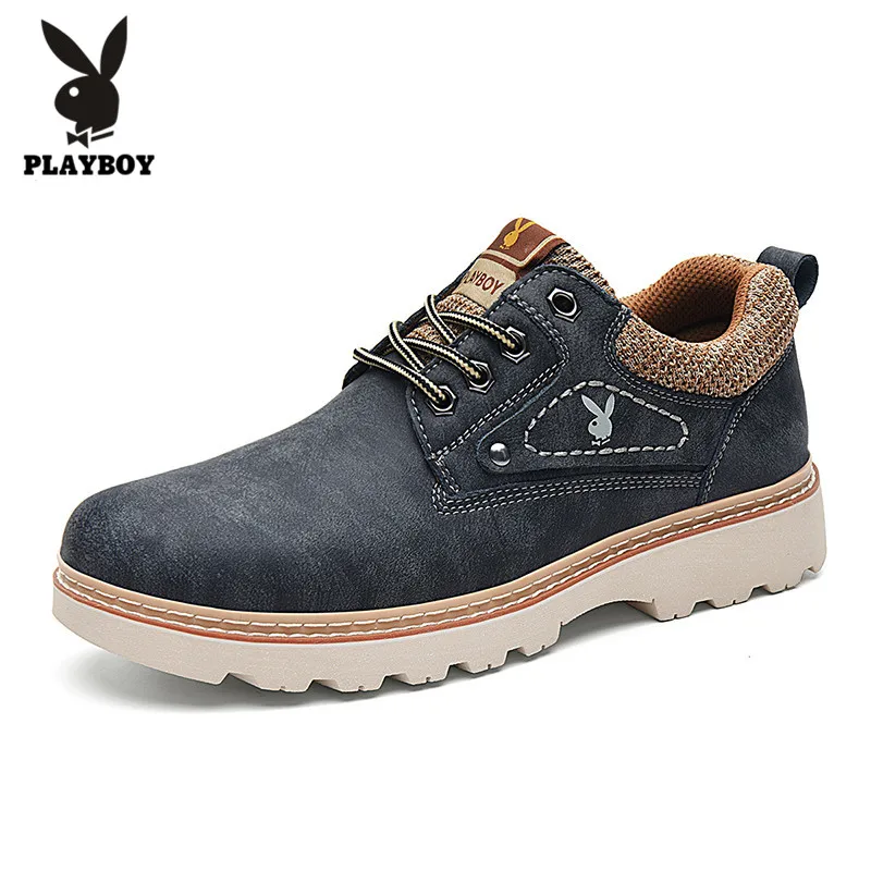 

PLAYBOY New Fashion Spring Logging Men's Tooling Shoes Non-slip Wear-Resistant Rubber Sole men's Outdoor Casual Shoes