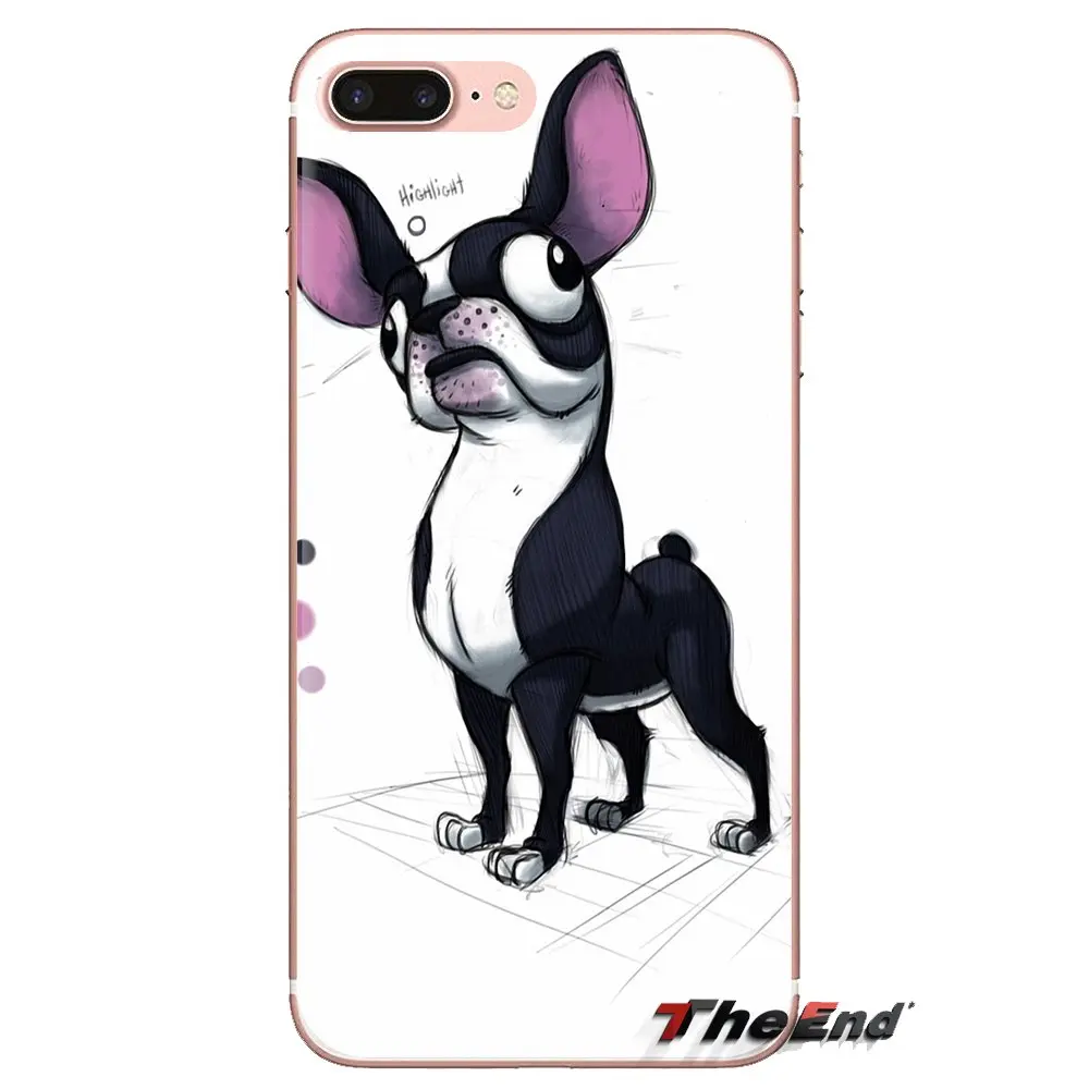 Прозрачный мягкий чехол для iPod Touch Apple iPhone 4 4s 5 5S SE 5C 6 6S 7 8 X XR XS Plus MAX Бостон-терьер