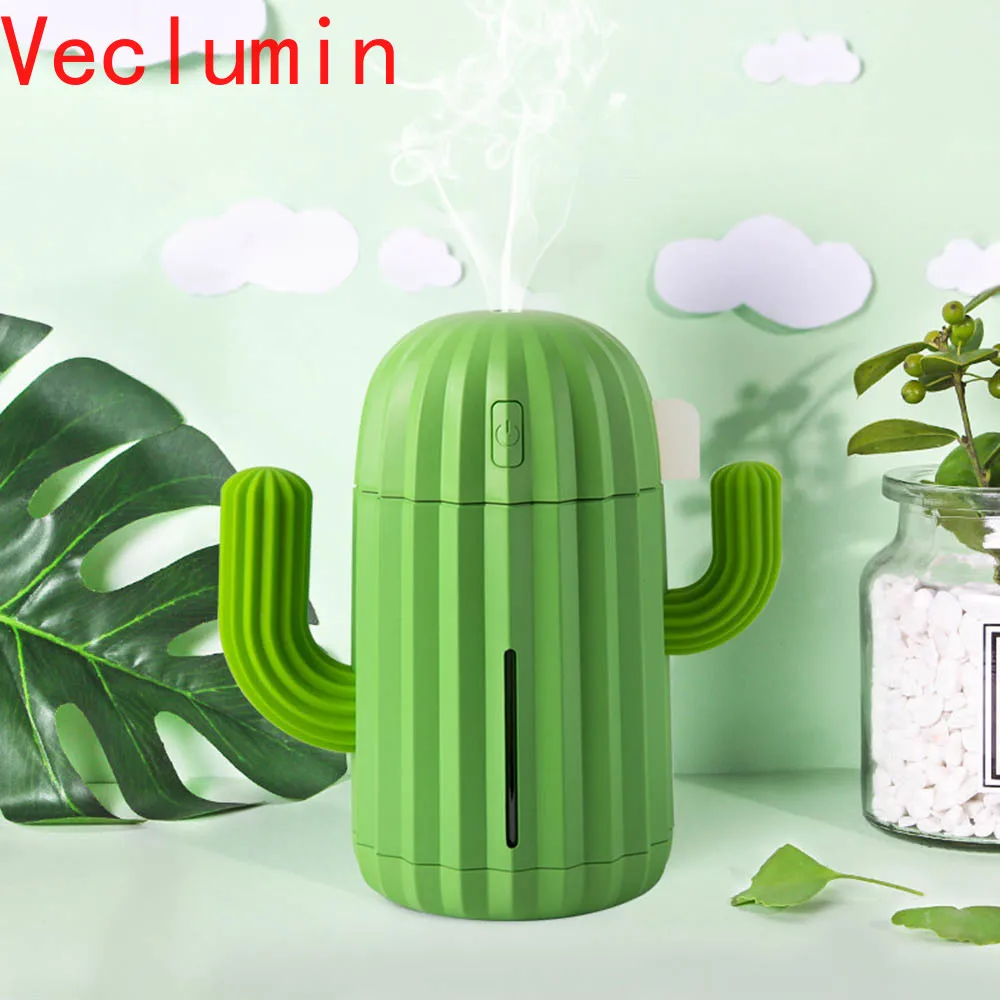 

Car Humidifier 340ML USB Cactus Air Humidifier Timing Aromatherapy Oil Diffuser Essential Mist Maker Fogger Mini Aroma for Car