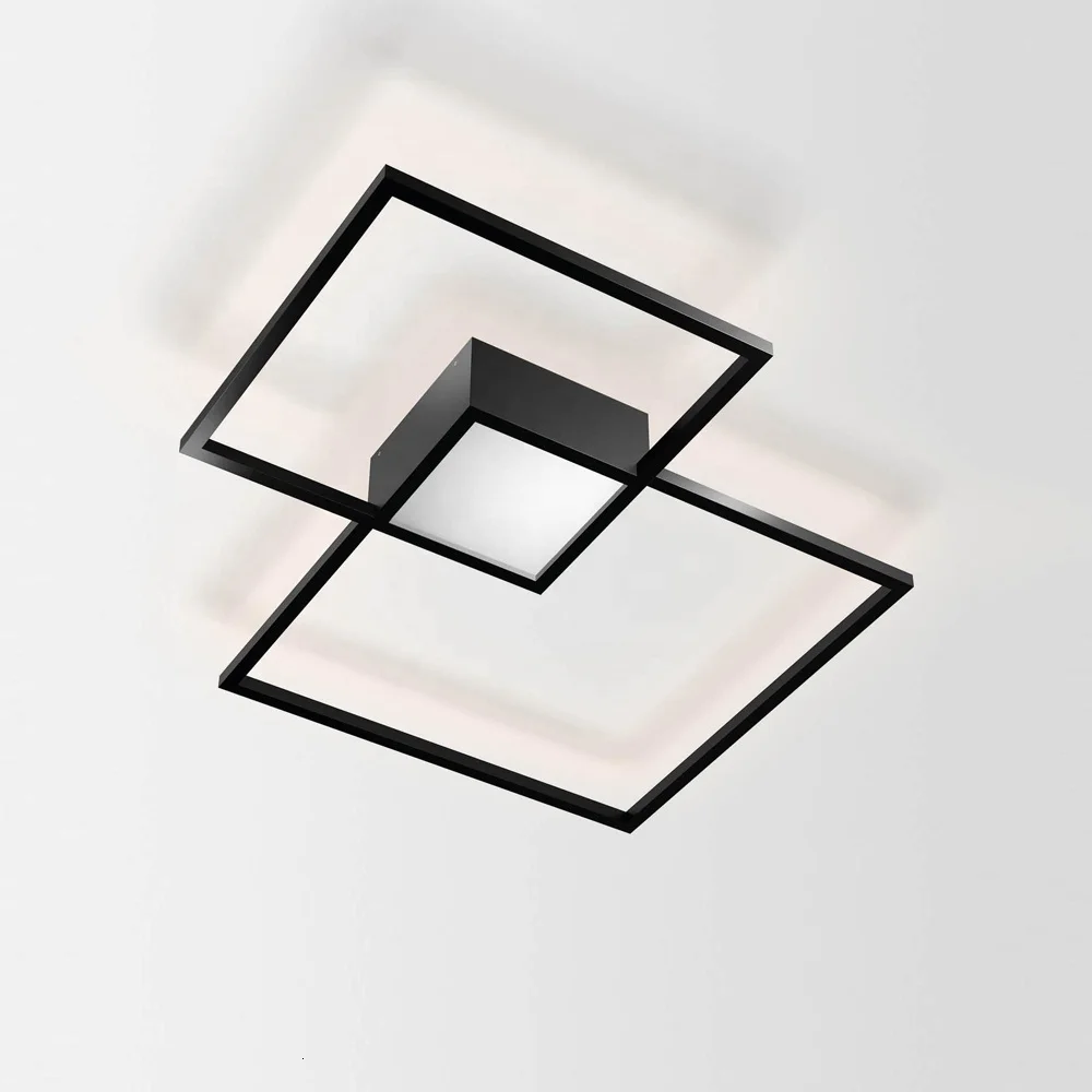 Черная квадратная светодиодная Подвесная лампа современная простая люстра