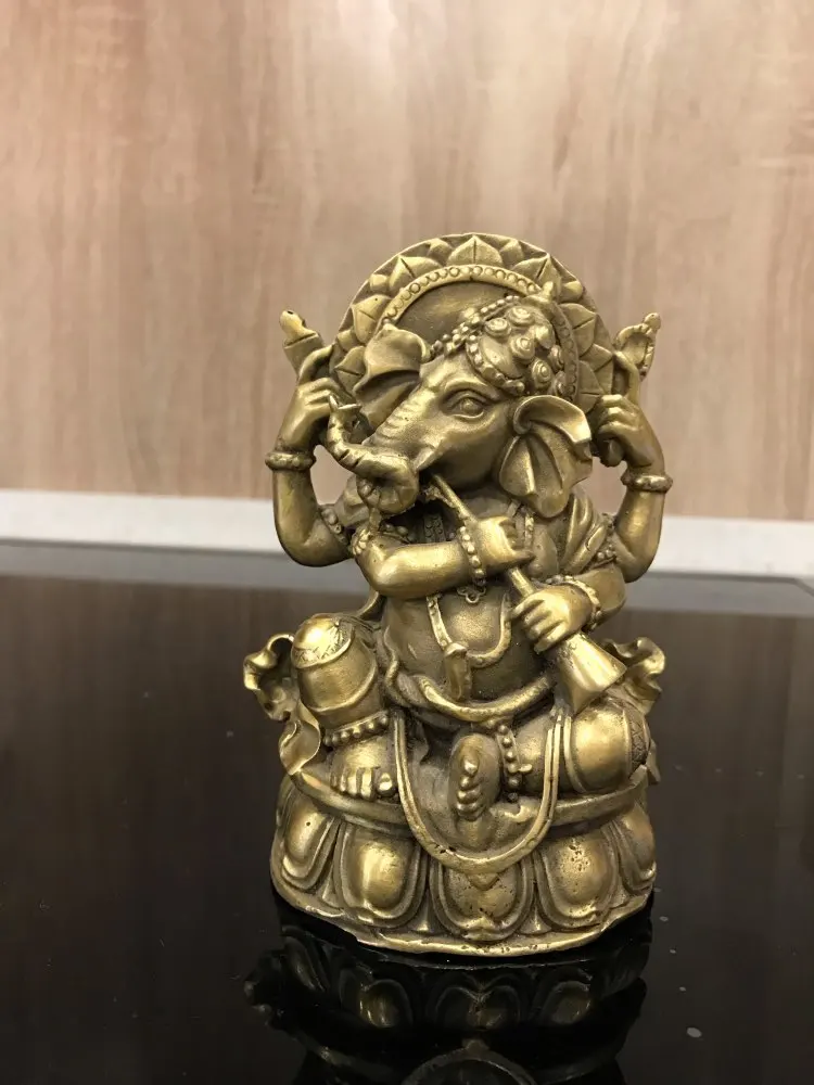 

China's rare brass Ganesha Vighneshvara fengshui buddha statue Metal crafts home decorations