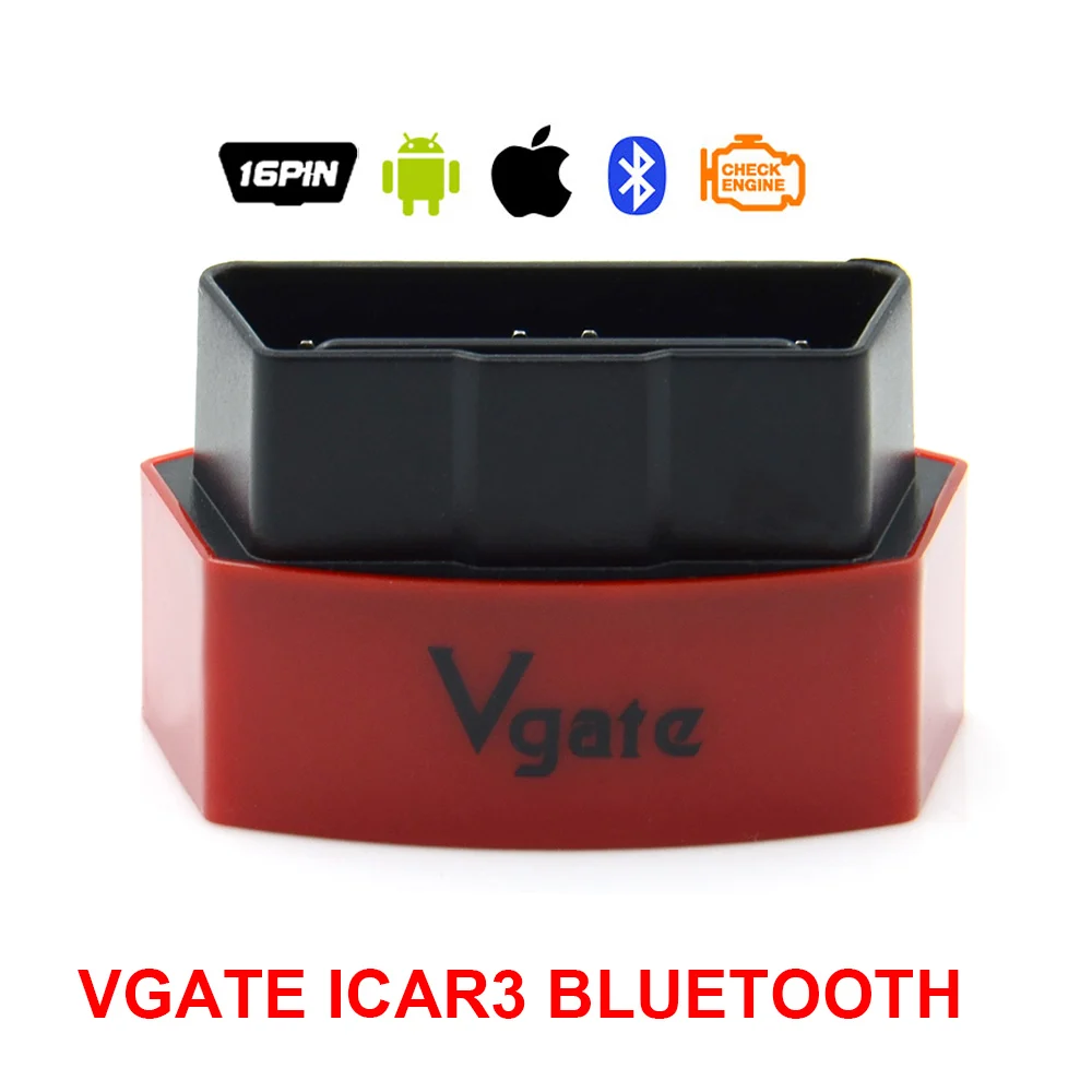 Elm327 Vgate iCar3 Bluetooth OBDII OBD2 elm327 iCar 3 Bluetooth диагностический интерфейс для Android ПК низкая цена - Цвет: Red