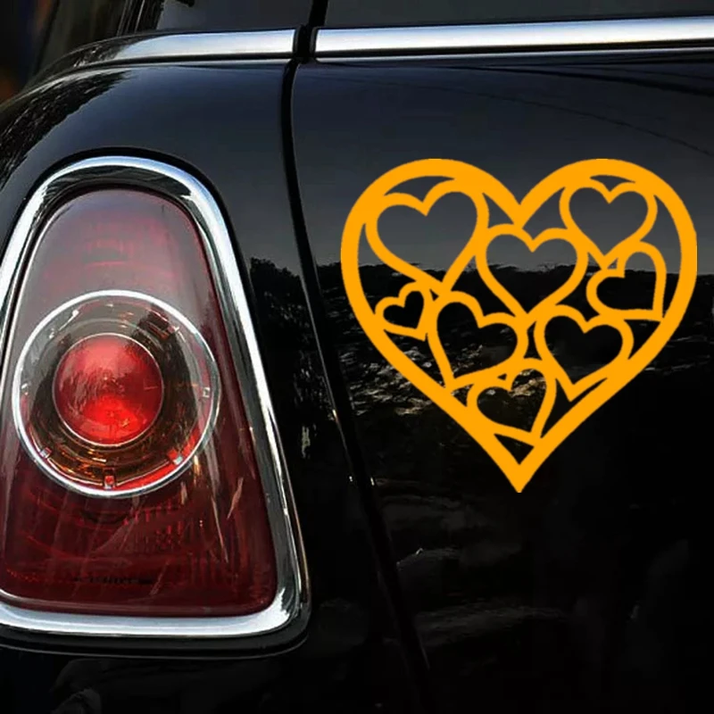 

30127# Various Colors/Sizes Small Hearts In Big Heart car sticker vinyl decal waterproof stickers on truck bumper rear window