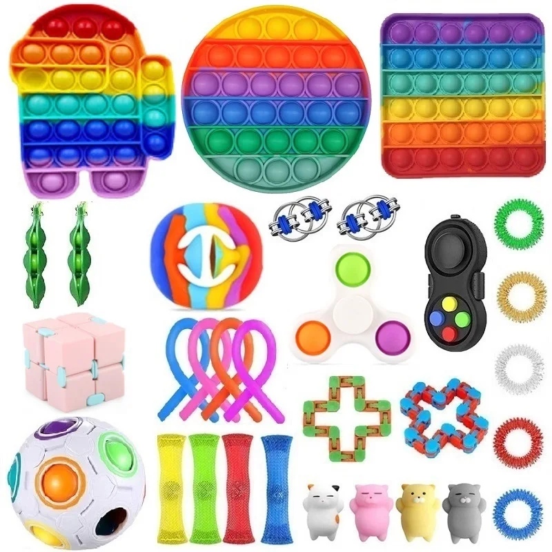 

Dropshipping Toys 20/23/24/32PCS Pack Sensory Toy Set Antistress Relief Autism Anxiety Anti Stress Bubble for Kids Adults